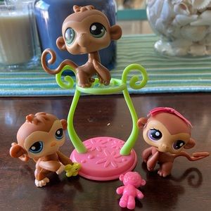 Littlest Pet Shop LPS Monkey Trio